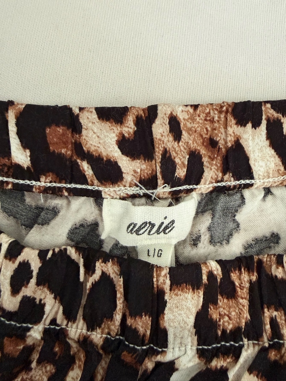 aerie Leopard Print silk pants - Brown, Black & Cream